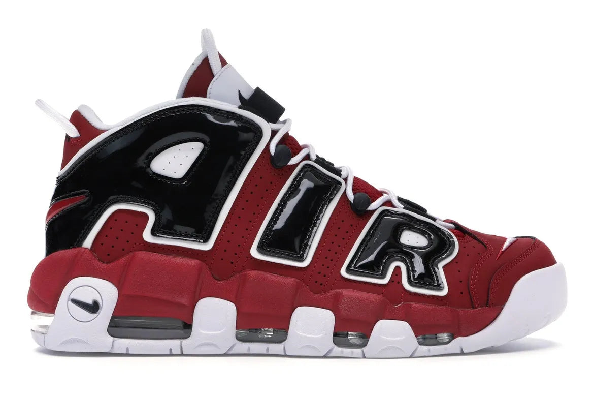 NIKE AIR MORE UPTEMPO BULLS VARSITY BRED