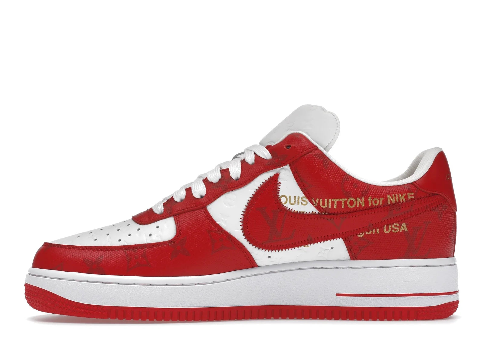 NIKE AIR FORCE 1 LOUIS VUITTON OFF-WHITE RED WHITE