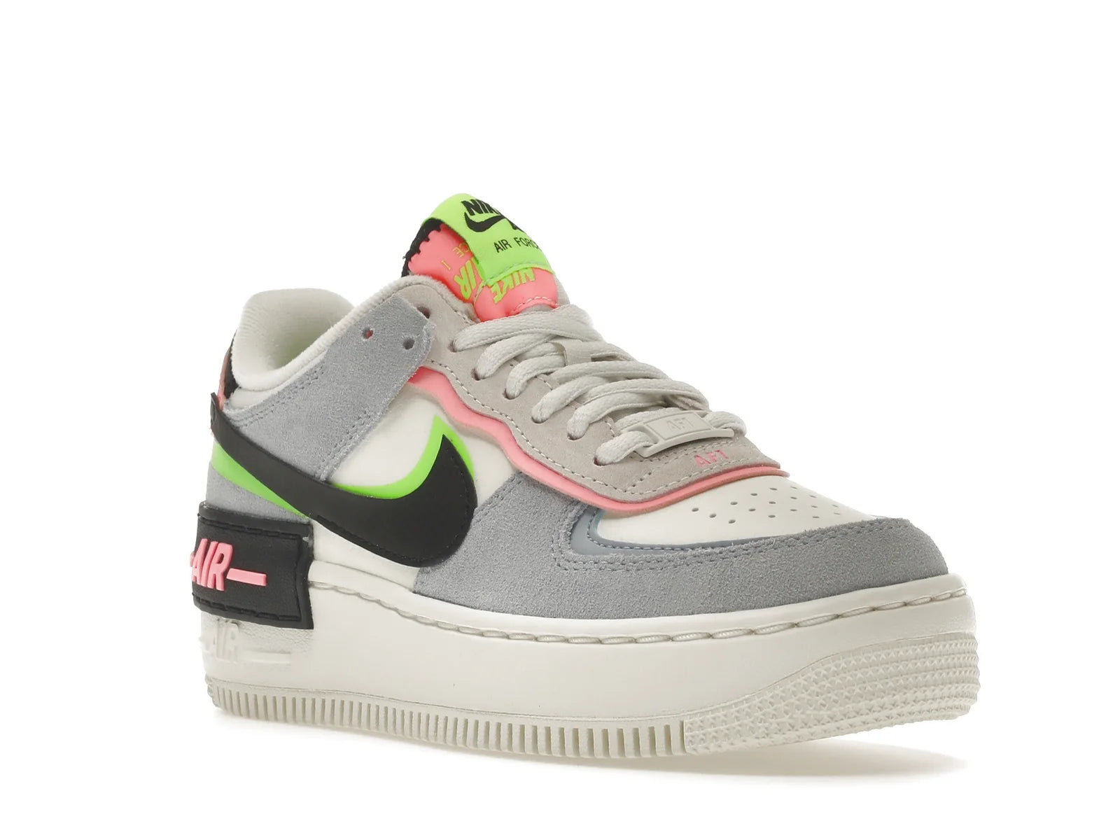 NIKE AIR FORCE 1 SHADOW BLACK LIGHT ARCTIC PINK CLAYSTONE RED