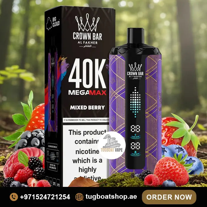 AL Fakher 40000 Puffs Crown Bar Mega Max mixed berry