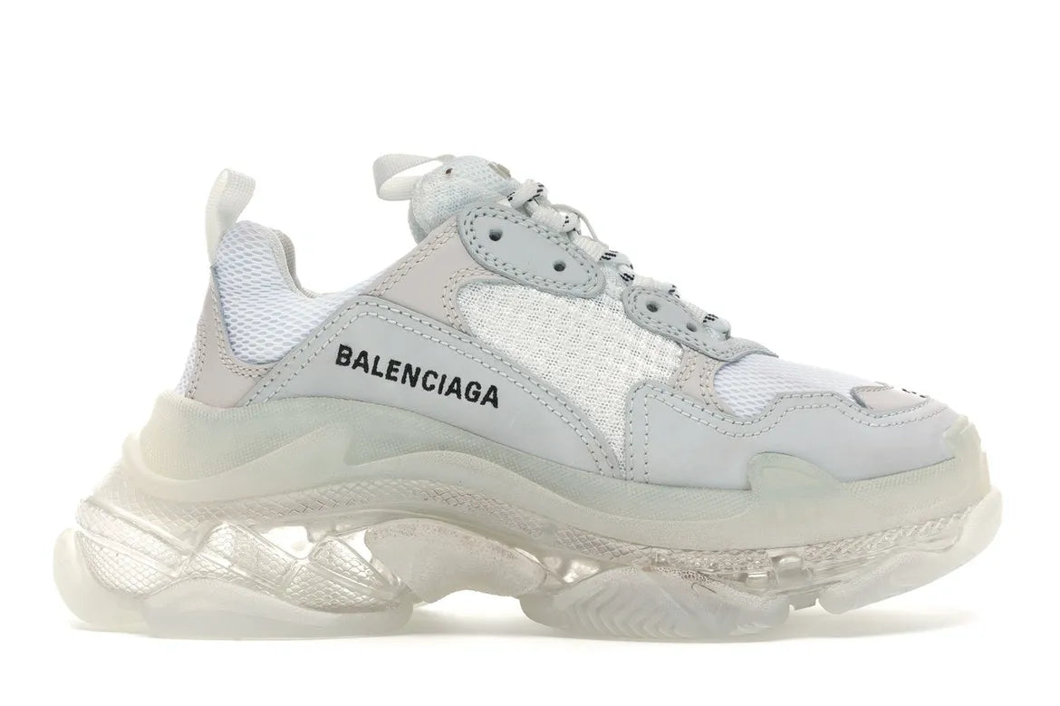 BALENCIAGAA TRIPLE S WHITE CLEAR SOLE