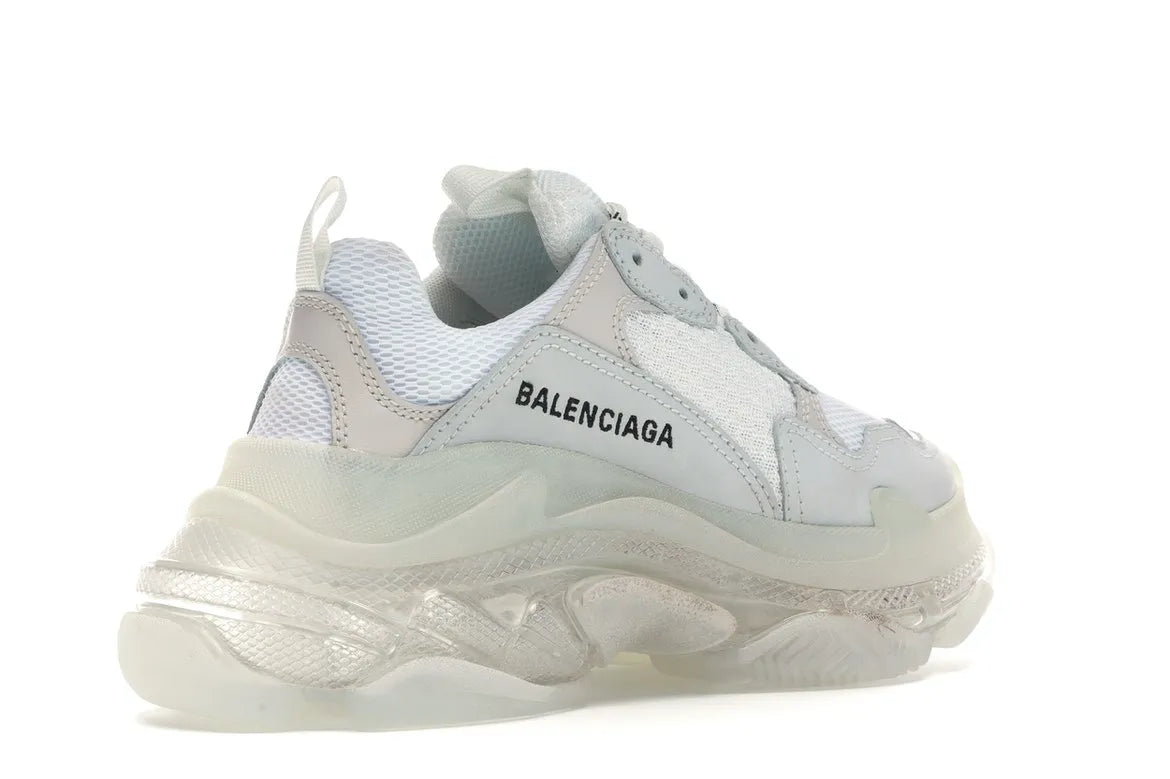 BALENCIAGAA TRIPLE S WHITE CLEAR SOLE