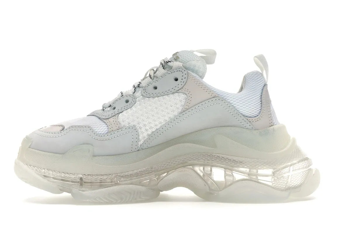 BALENCIAGAA TRIPLE S WHITE CLEAR SOLE