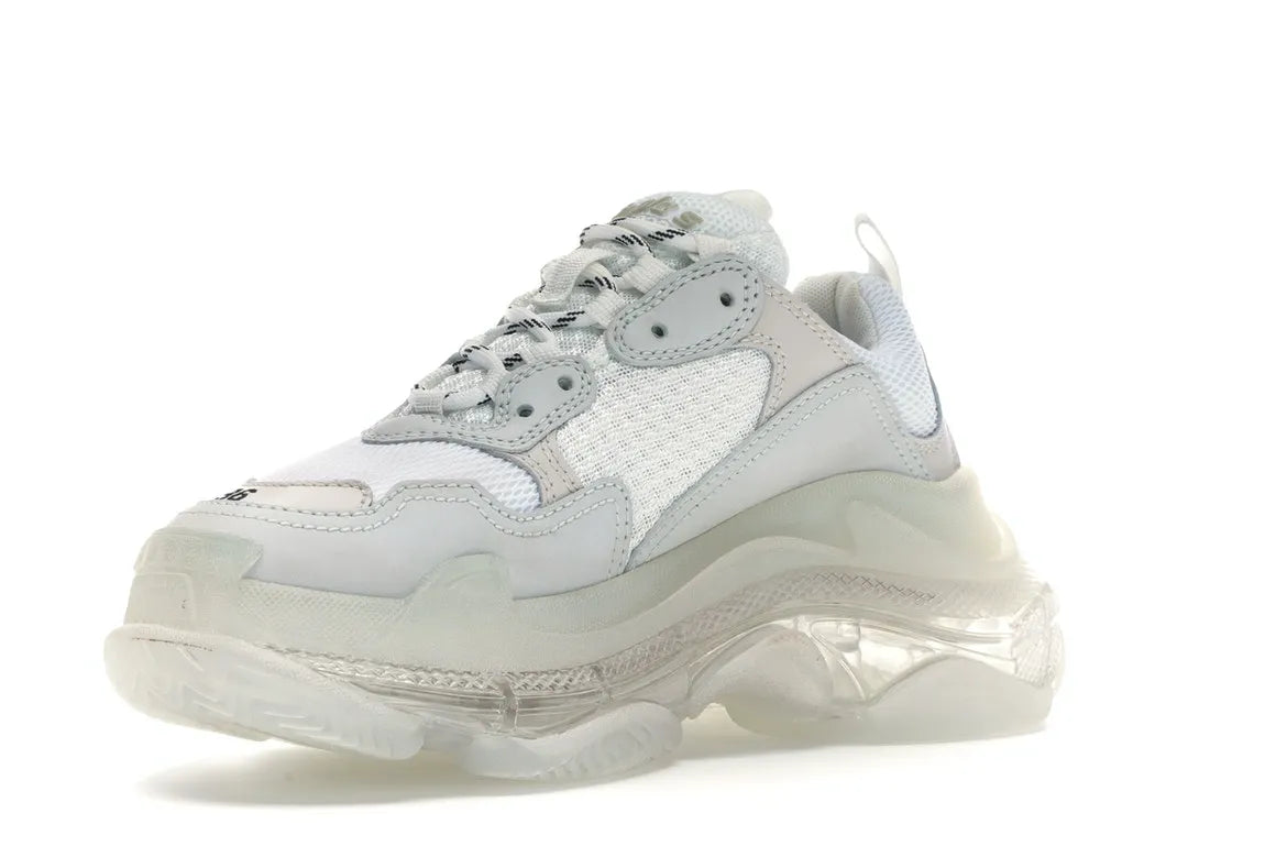 BALENCIAGAA TRIPLE S WHITE CLEAR SOLE