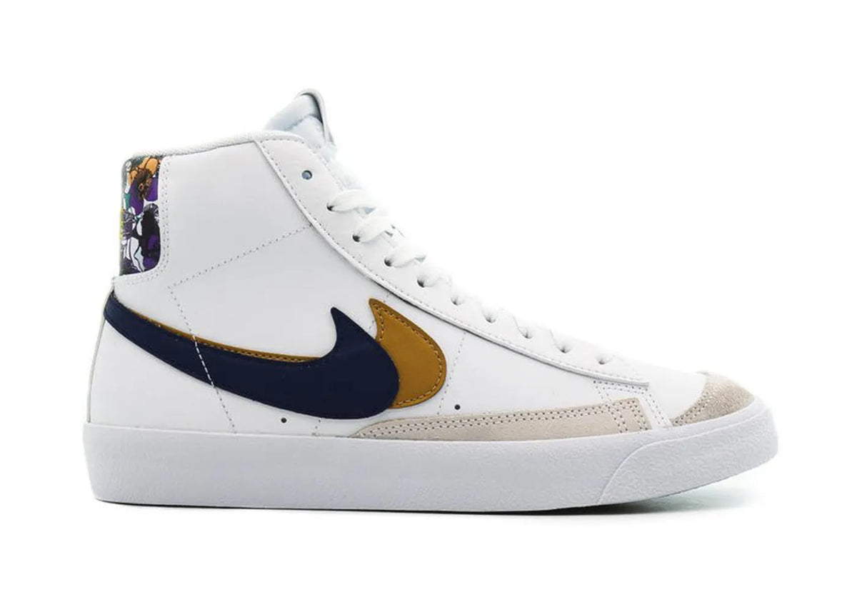 BLAZER MID ‰۪77 SE DOUBLE SWOOSH WHITE BLUE VOID METALLIC GOLD