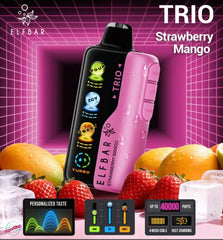 Elfbar trio 40k puffs strawberry mango