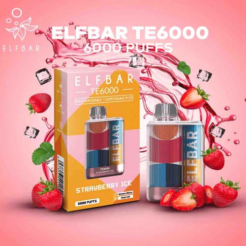 ELF BAR TE6000- STRAWBERRY JUICY PEACH Vape