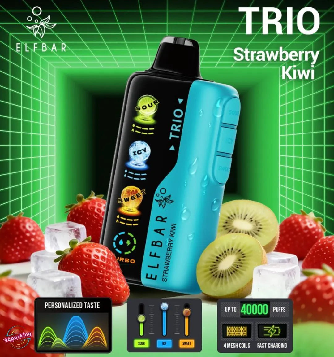 Elfbar trio 40k puffs strawberry kiwi