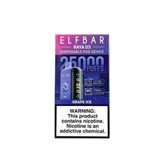 ELFBAAR RAYA D3 25000 PUFF   Grape Ice