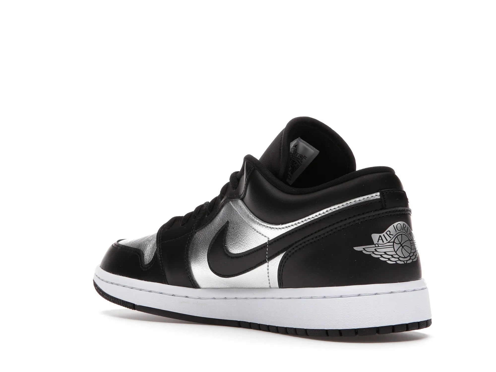 NIKE AIR JORDAN 1 LOW BLACK METALLIC SILVER