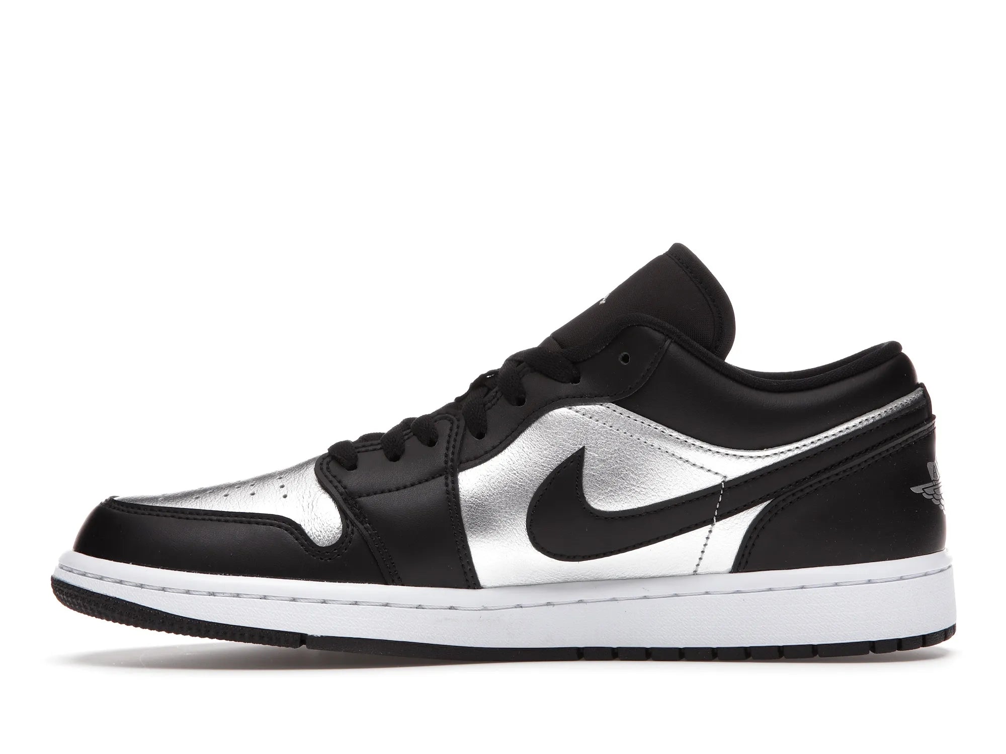 NIKE AIR JORDAN 1 LOW BLACK METALLIC SILVER