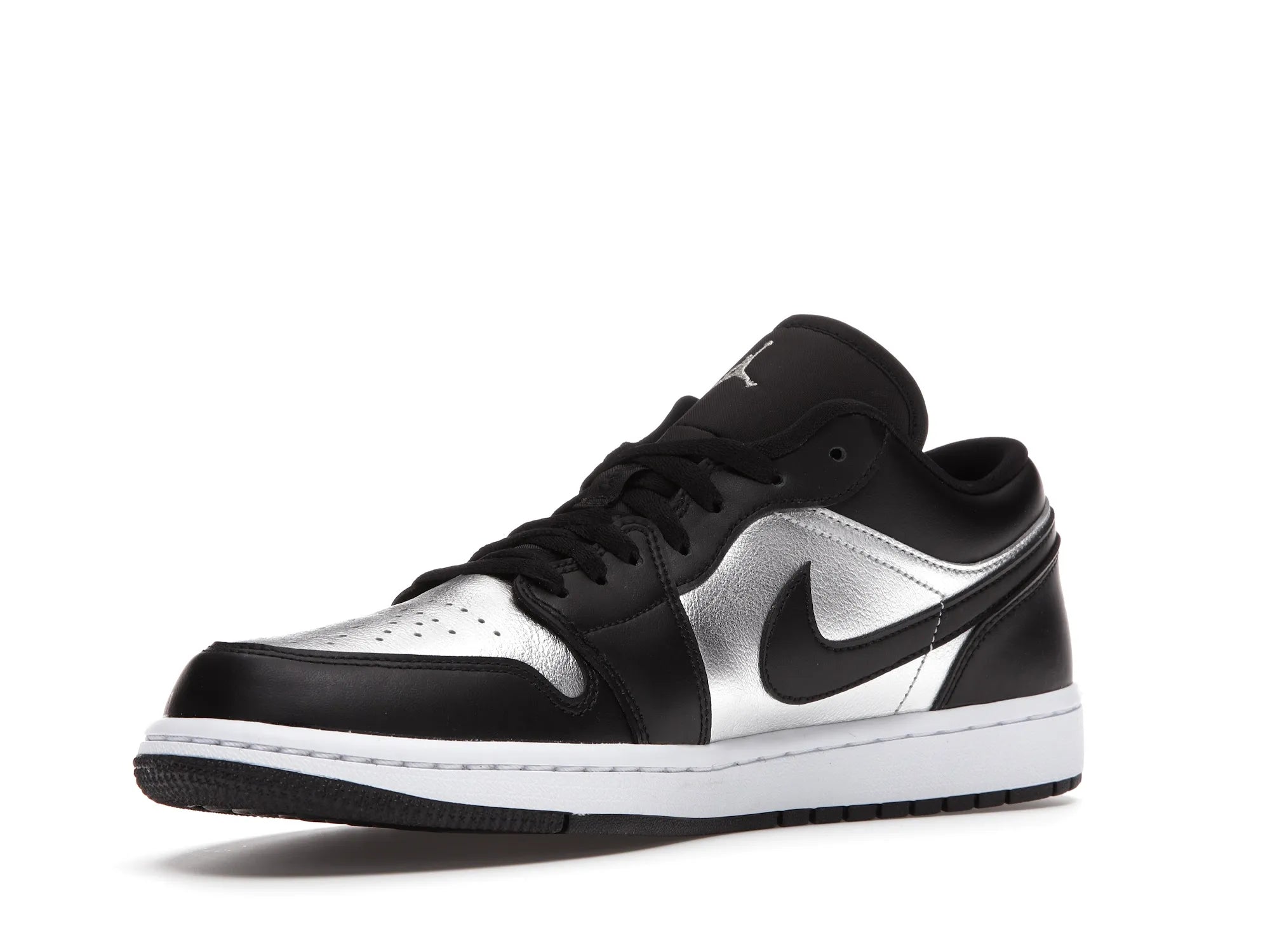 NIKE AIR JORDAN 1 LOW BLACK METALLIC SILVER