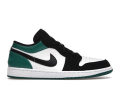 NIKE AIR JORDAN 1 LOW WHITE BLACK MYSTIC GREEN