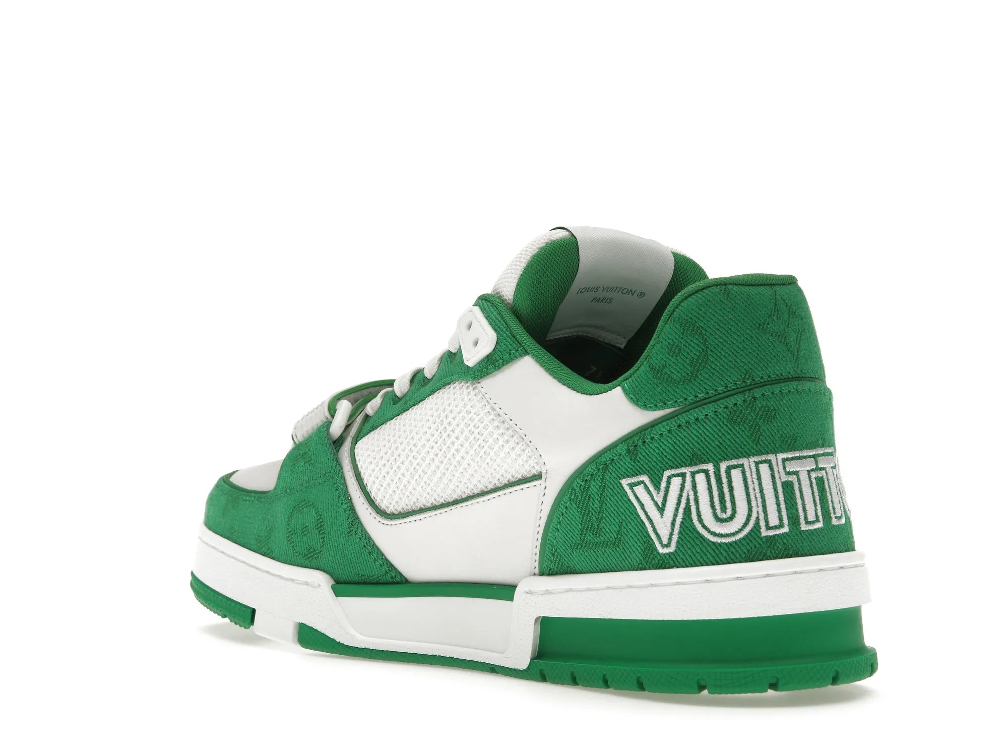 LOUIS VUITTON TRAINER GREEN MONOGRAM DENIM โ Lebrouges