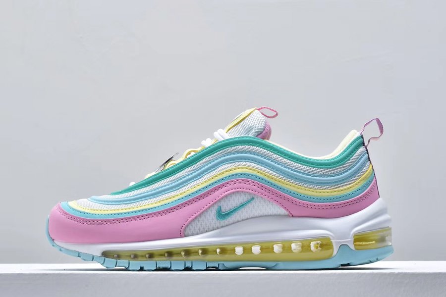 Air max 97 pink white yellow green best sale