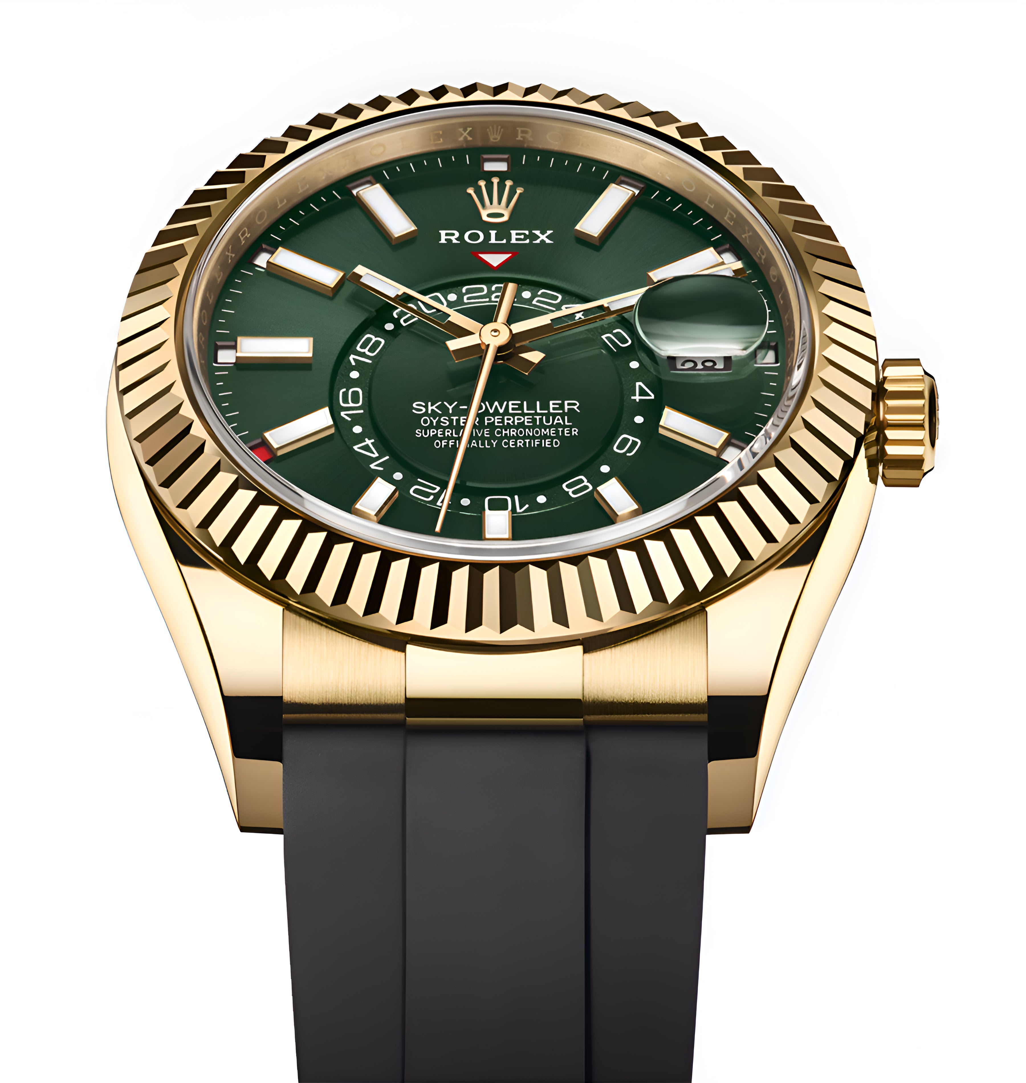 Rolex Sky Dweller Gold Green Silicon Strap 2025