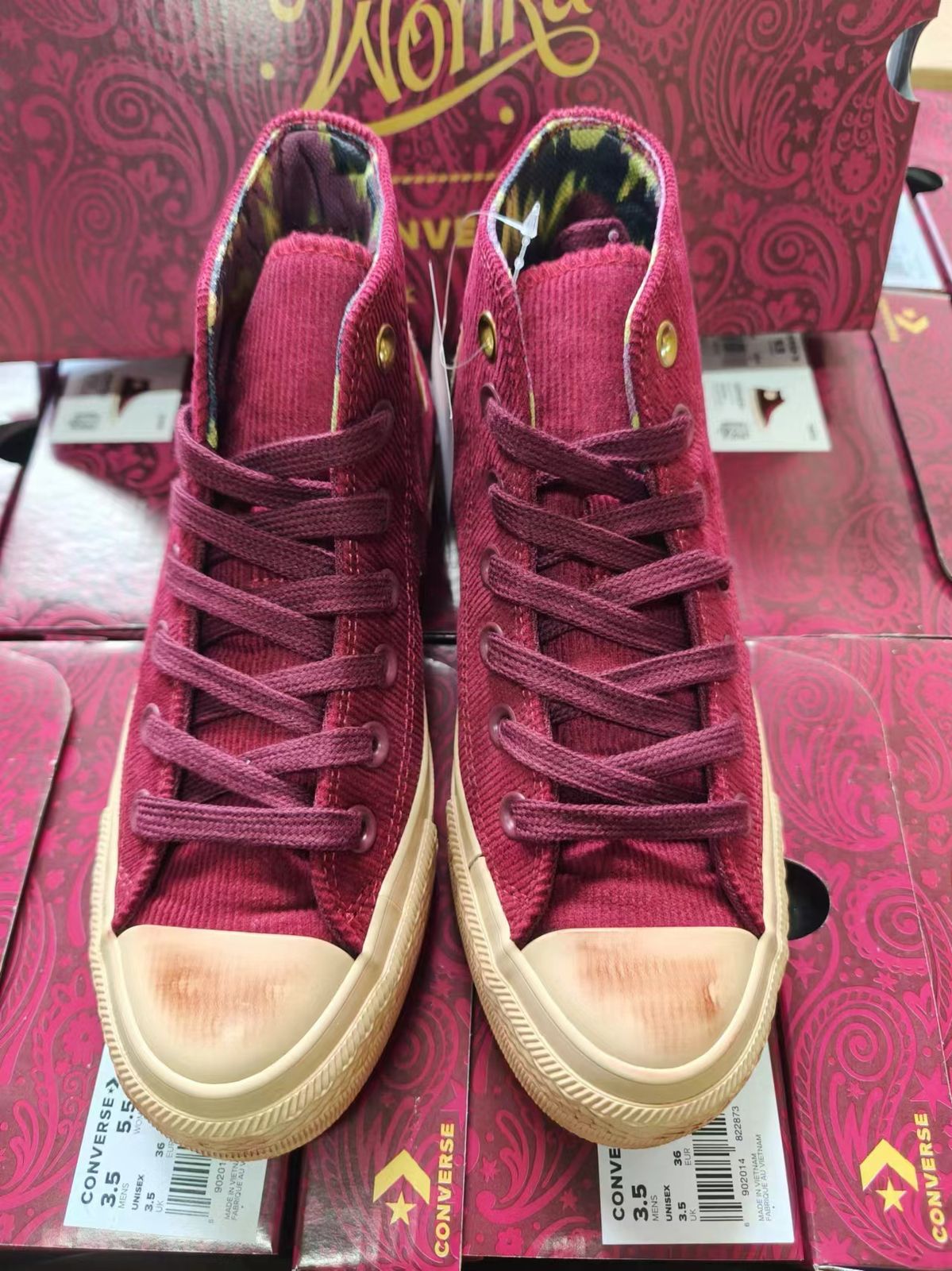 converse x wonka chuck taylor all star corduroy high top