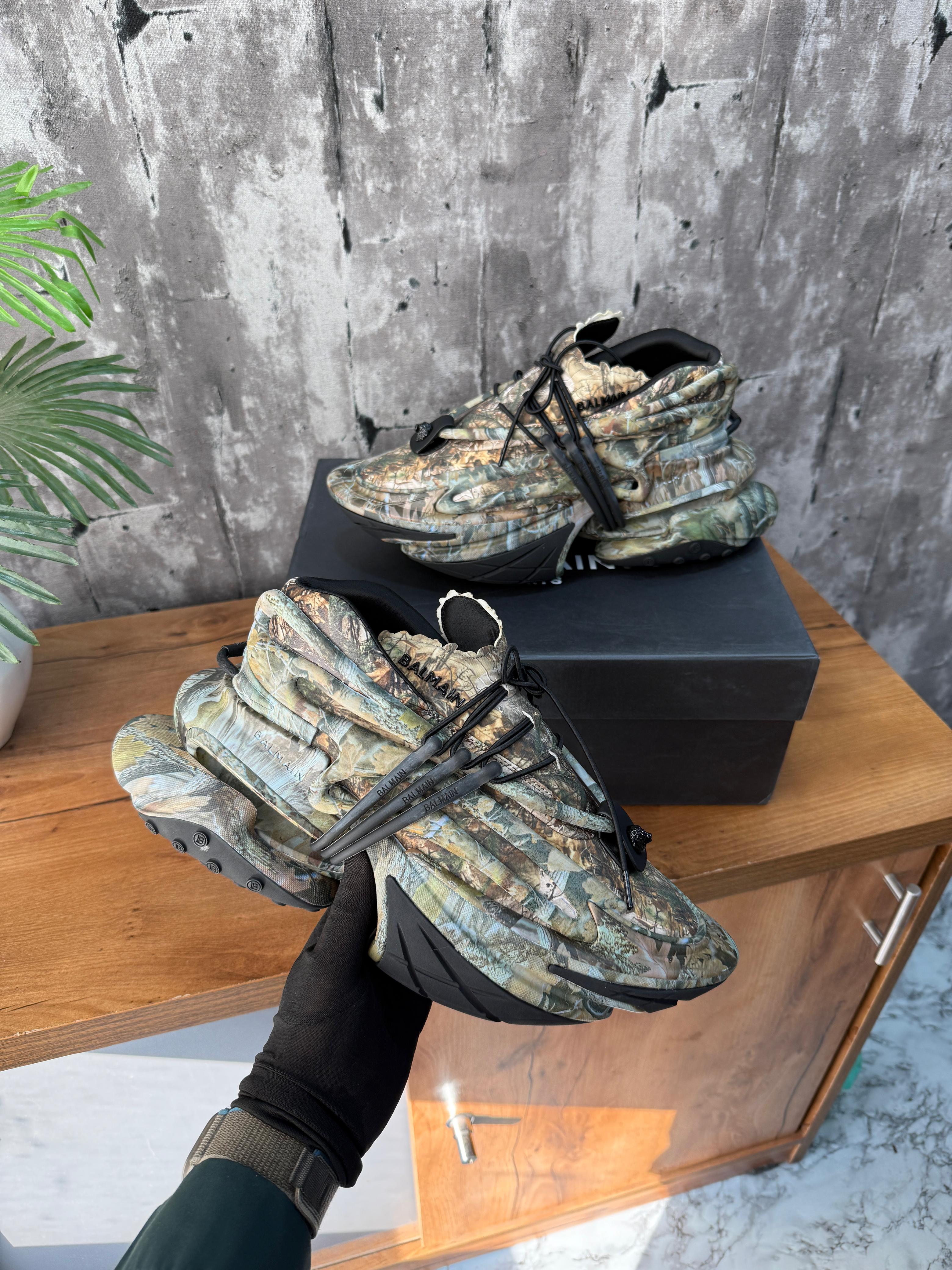 Balmain Unicorn Camouflage Print Sneakers