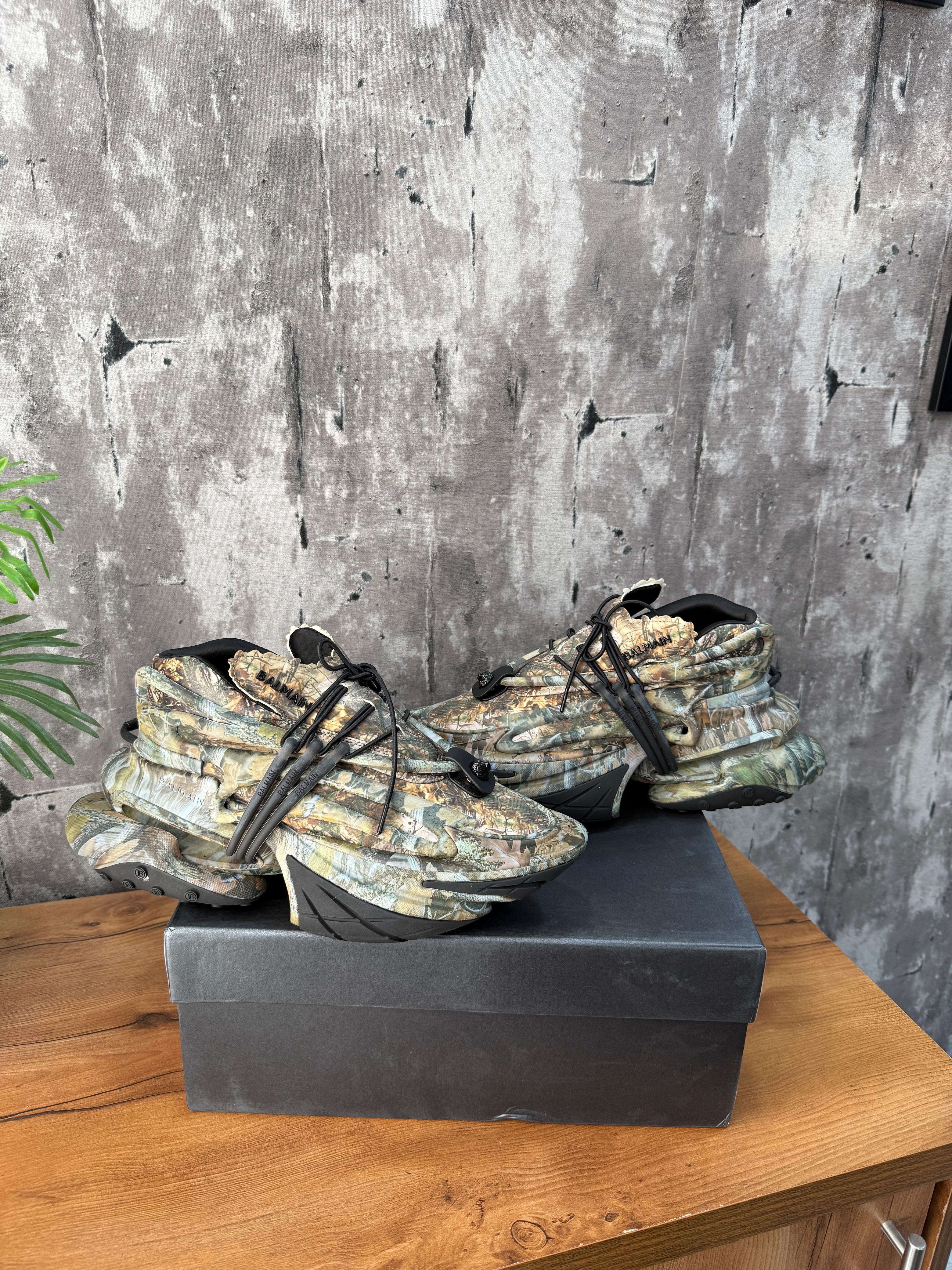 Balmain Unicorn Camouflage Print Sneakers