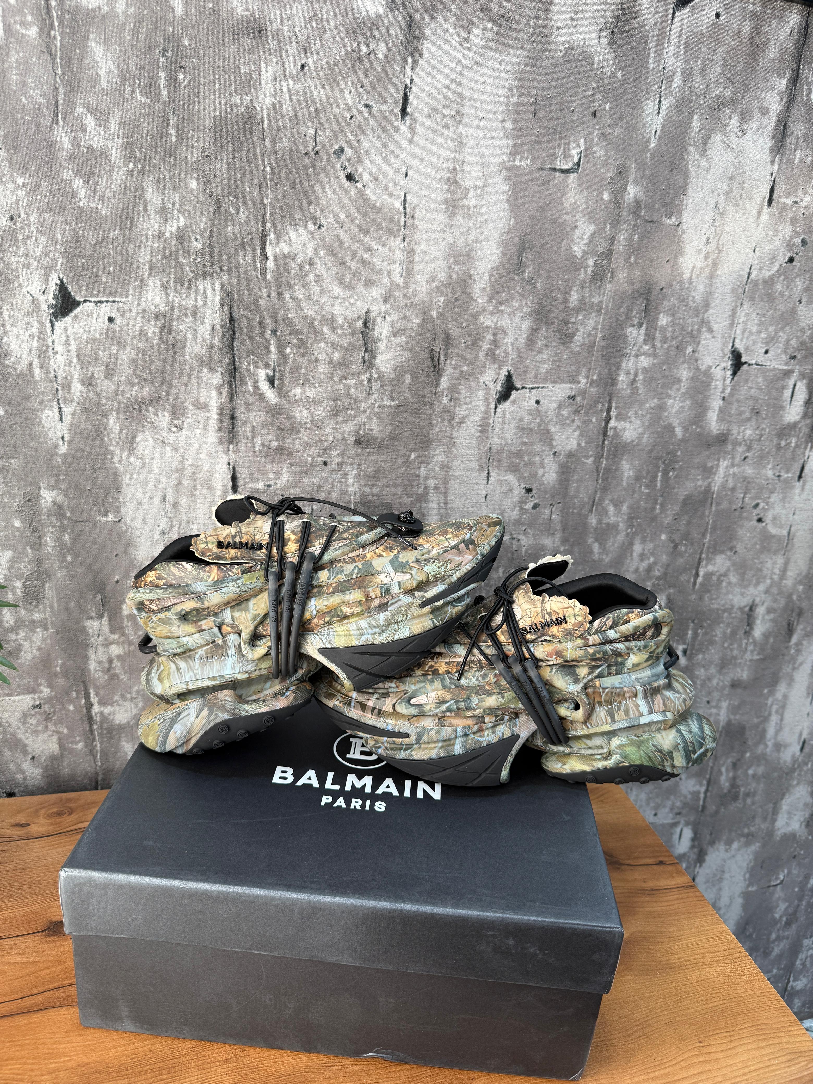 Balmain Unicorn Camouflage Print Sneakers