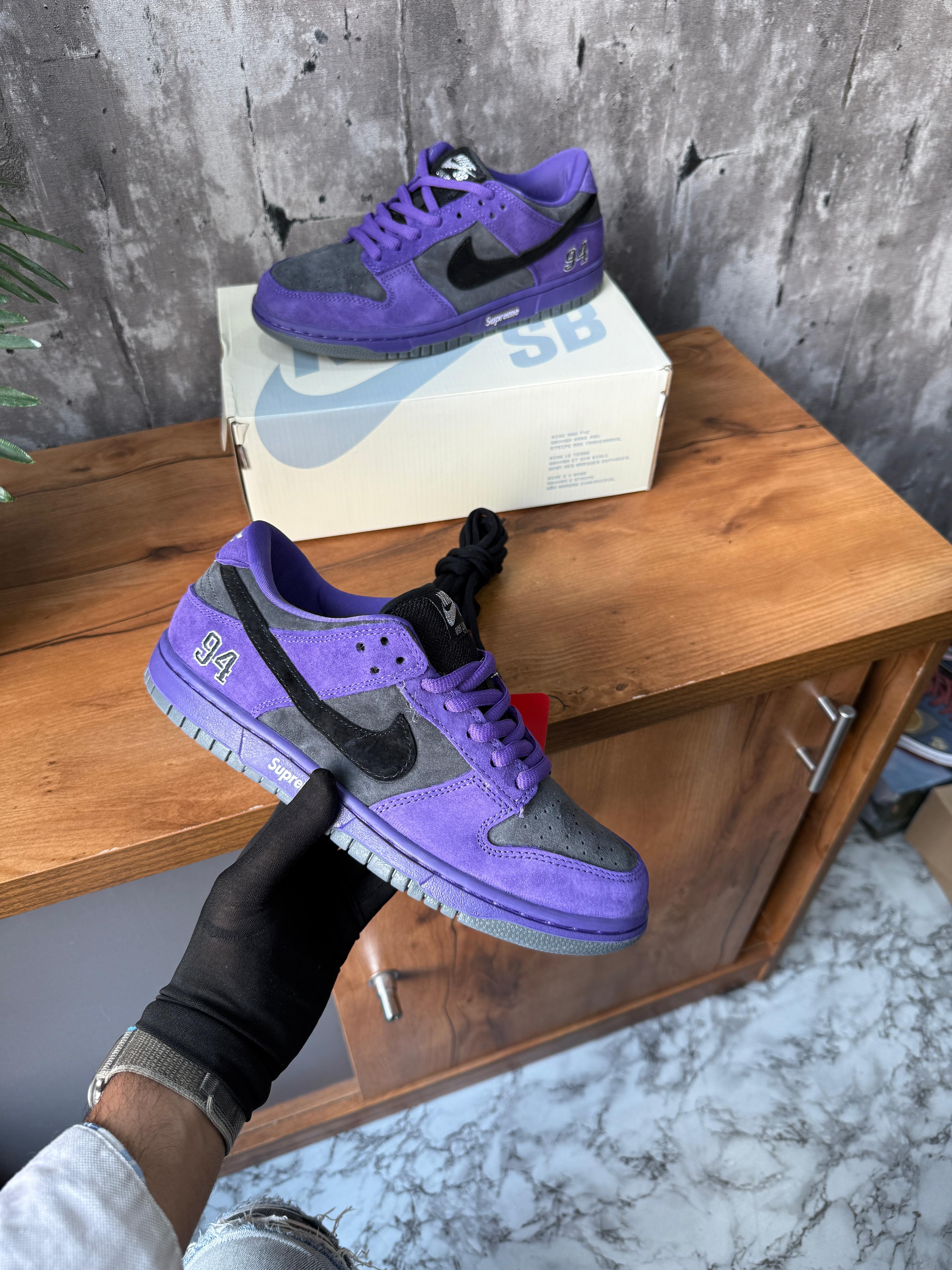 supreme x Nike sb dunk low ink iron grey