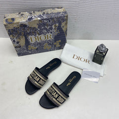 WMN Christian Dior Premium Dway Heeled Slide Sandals whit og box