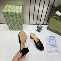 Gucci Premium Interlocking G Espadrille Wedge Sandals Women’s Black