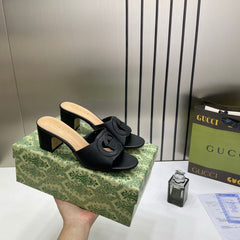 Gucci Premium Interlocking G Espadrille Wedge Sandals Women’s Black