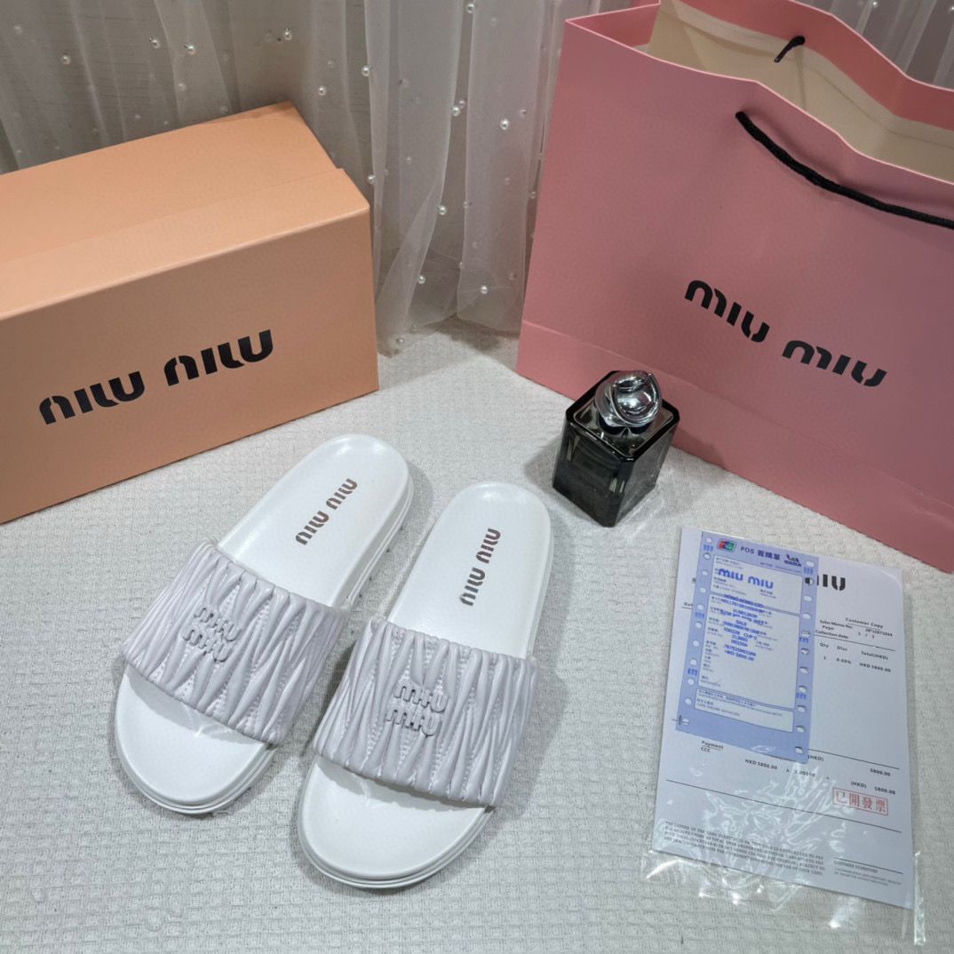 WMN Miu Miu Premium Slide White