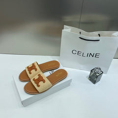 Celine Premium Women's Slides Beige