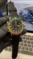 OMEGA RAINBOW DIAMOND WATCH WHITE