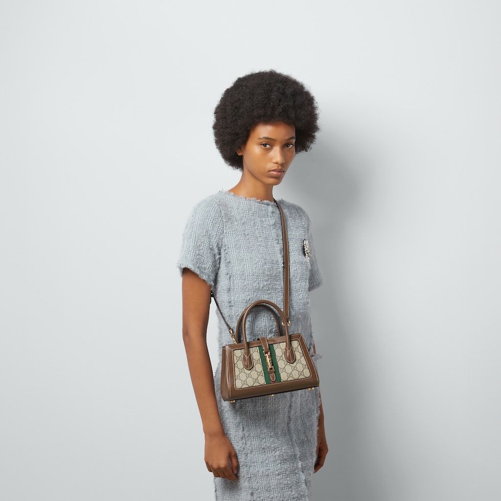 Gucci Small Tote With Piston closure with box