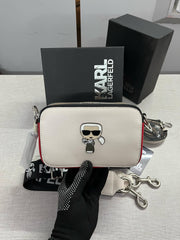 Karl Lagerfeld K-Ikonik Camera Crossbody Bag With OG Box & Dust Bag (Brown) KA319