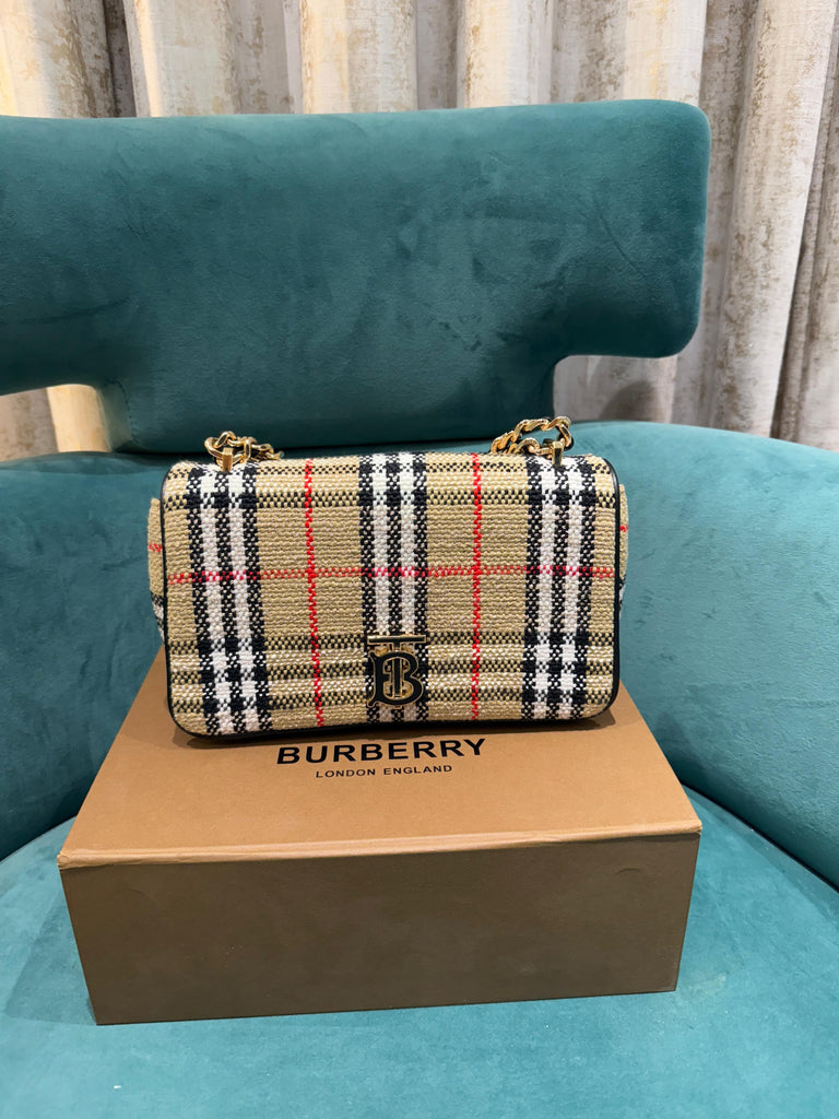 Burberry Lola London Check Crossbody Bag With OG Box