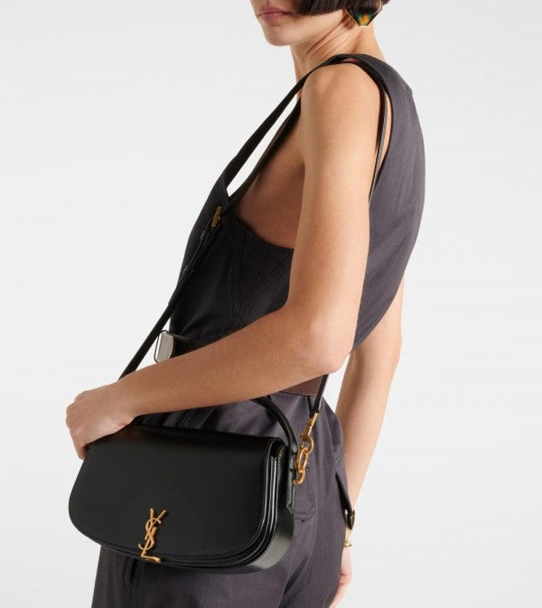 YSL Saint Laurent Voltaire Leather Shoulder Bag With OG Box & Dust Bag (Y168 Black)