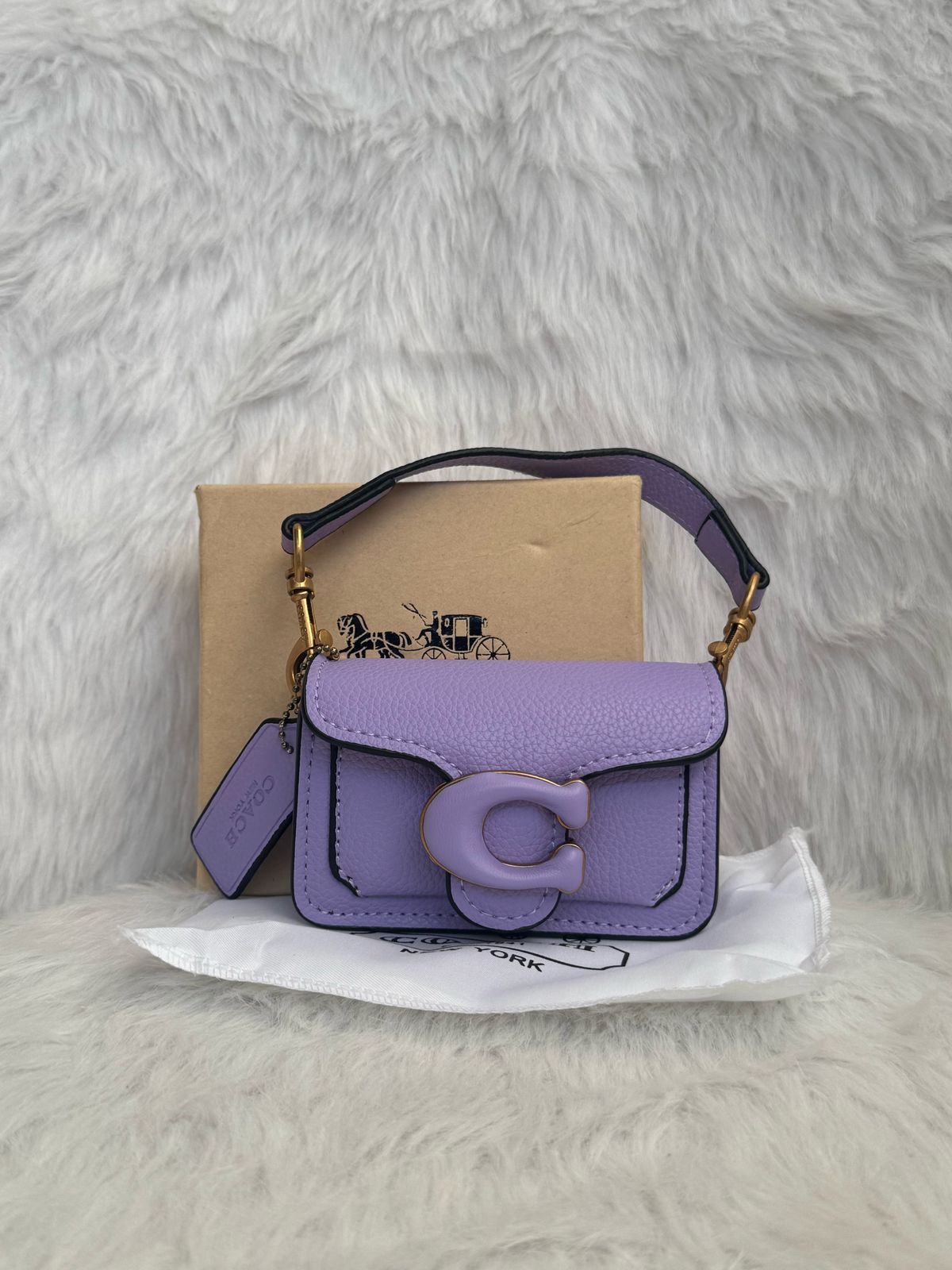 Coach Tabby 12 Purple Monogram Mini With Original Box (6806 Purple