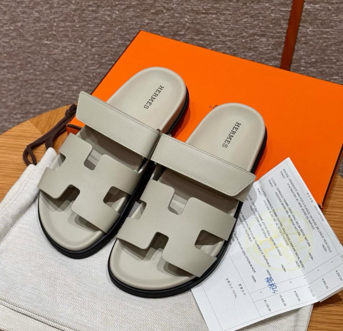 Hermes Chypre Premium Beach Velcro Sandal