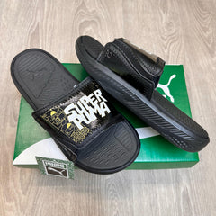 Puma SoftRide Pro 24 Super Black Gold Premium Flip Flop