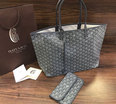 Goyard Grey Tote Bag With Wallet & Dust Cover Packing