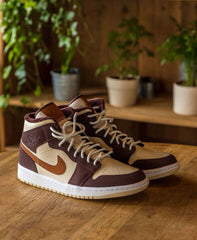 Nike Air jordan 1 Mid Se Brown Basalt Oatmeal Semi Ua