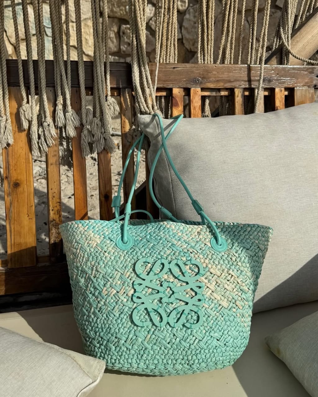 Loewe x Paulas Ibiza Anagram Basket Melange Tote Bag