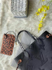 LOUIS VUITTON LV NEVERFULL BLACK TOTE BAG WITH LV DUST BAG