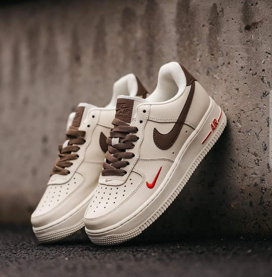 Nike Airforce 1 Mini Red Swoosh Coffee