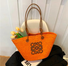 Loewe Jute Bucket Tote Premium OrangeBrown