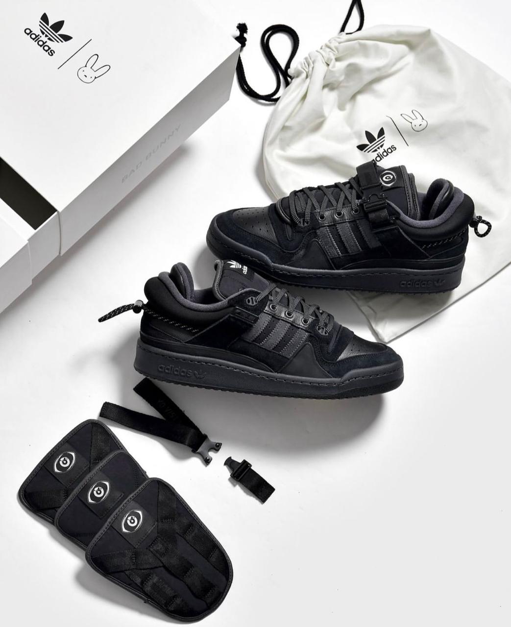 ADIDAS BAD BUNNY BLACK FORUM WITH ORIGINAL BOX AND ALL ACCESSORIES