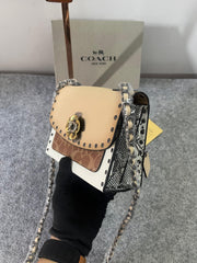 Coach Parker Studded Premium Shoulder Bag With OG Box & Dust Bag (Beige-28032)