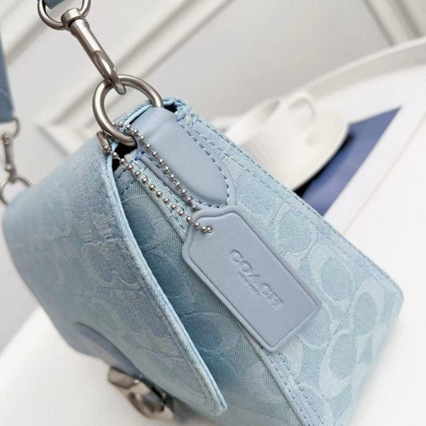Coach Soft Tabby Shoulder Bag In Signature Denim With OG Box Dust Bag 66130
