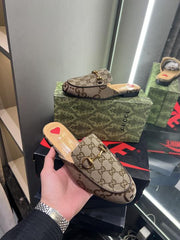 Gucci GG Princetown Jumbo Slide With OG Box & Dust Bag&Carry Bag(Brown-1104)