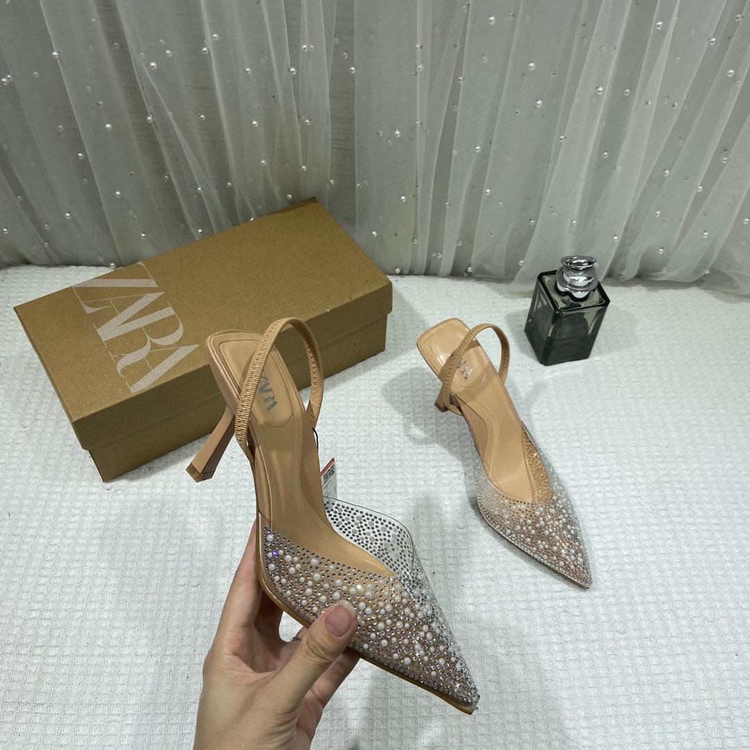 Zara Pearl Jewel Heels High Quality Wid OG Box & Dust Bag