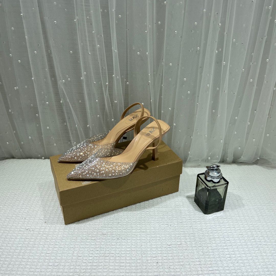Zara Pearl Jewel Heels High Quality Wid OG Box & Dust Bag
